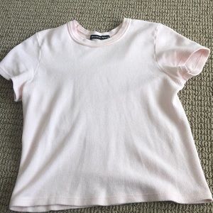 Brandy Melville short sleeve light pink shirt